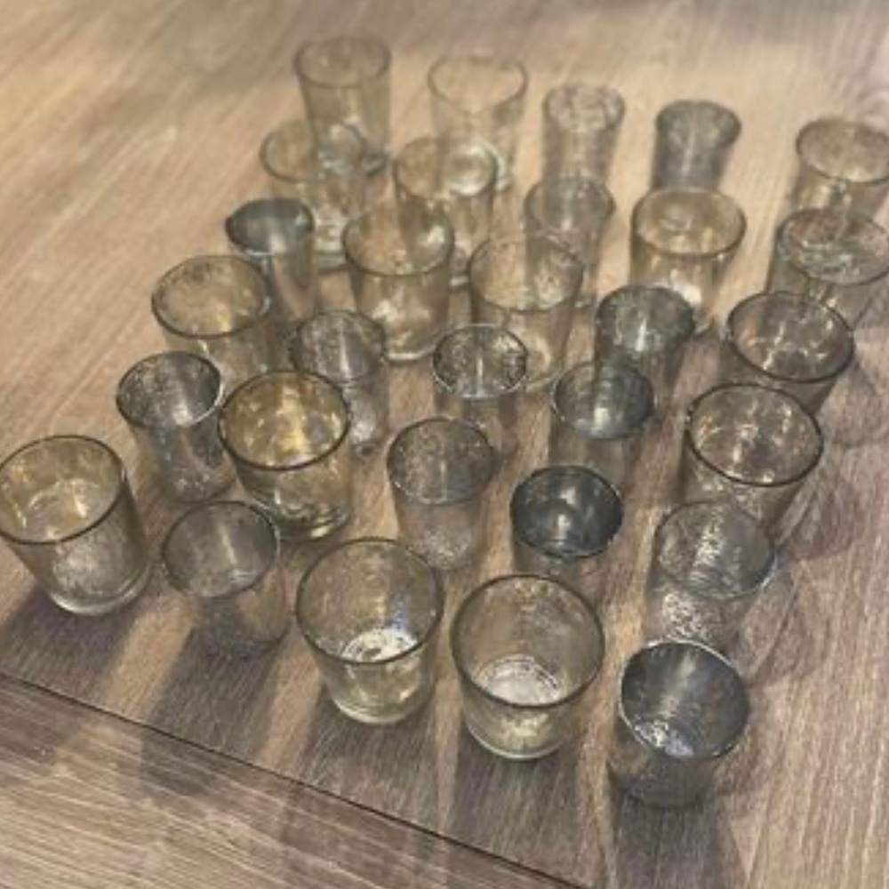 Lot of 30 mercury glass votive holders